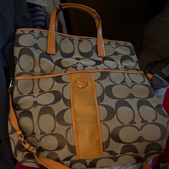 Coach Handbags - Coach Brown and Tan Signature Tote